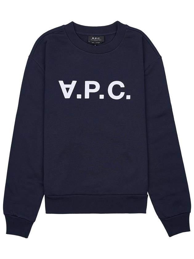 Elisa Logo Print Sweatshirt Navy - A.P.C. - BALAAN 10