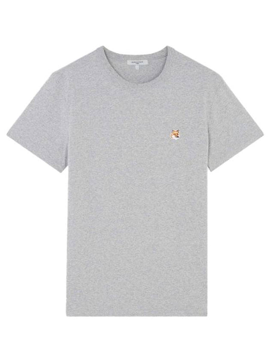 Fox Head Patch Classic Short Sleeve T-Shirt Grey Melange - MAISON KITSUNE - BALAAN 2