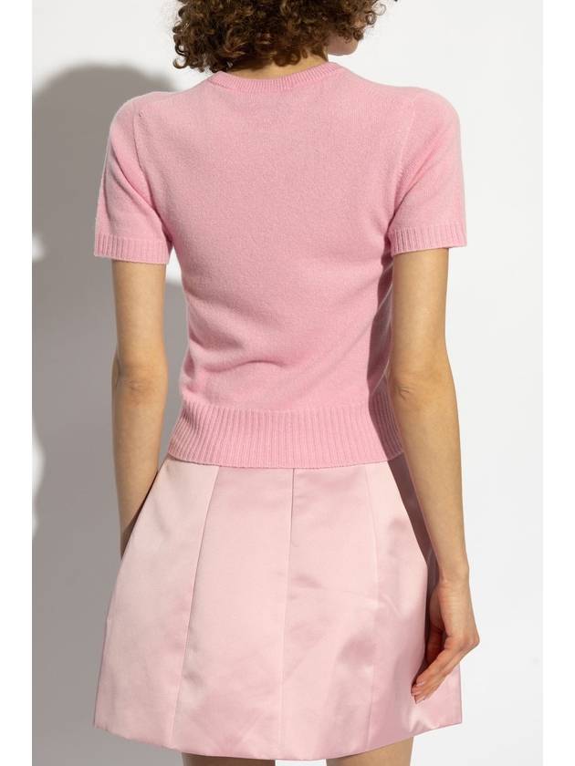 Blumarine Wool Sweater With Short Sleeves, Women's, Pink - BLUMARINE - BALAAN 4