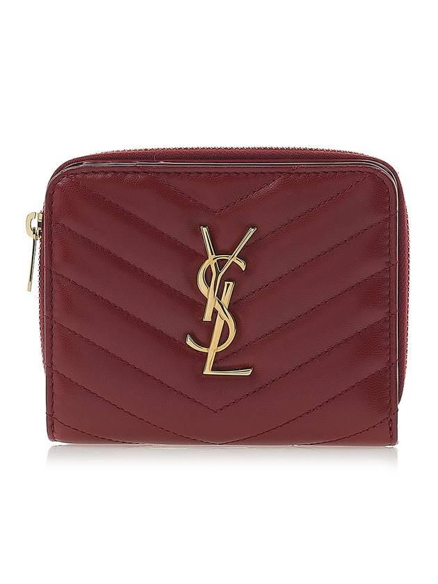 Cassandra Quilting Around Half Wallet Red - SAINT LAURENT - BALAAN 1