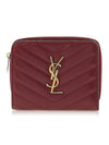 Cassandra Quilting Around Half Wallet Red - SAINT LAURENT - BALAAN 2