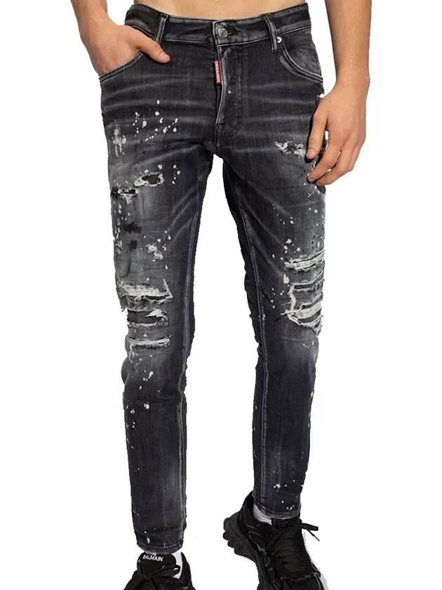 Diamond Studs Wash Skater Jeans Black - DSQUARED2 - BALAAN 3