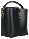 Le 37 Signature Logo Shiny Leather Small Bucket Bag Black - SAINT LAURENT - BALAAN 5