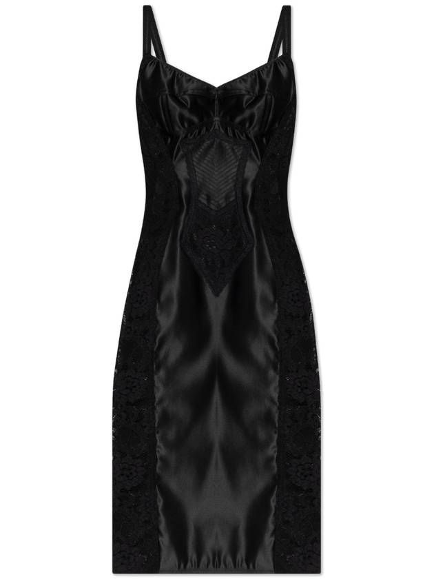 Dolce & Gabbana Satin Dress, Women's, Black - DOLCE&GABBANA - BALAAN 1