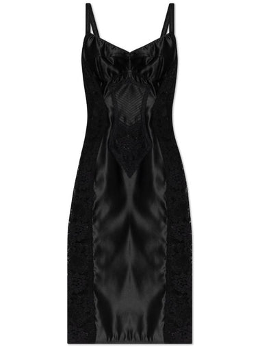 Dolce & Gabbana Satin Dress, Women's, Black - DOLCE&GABBANA - BALAAN 1