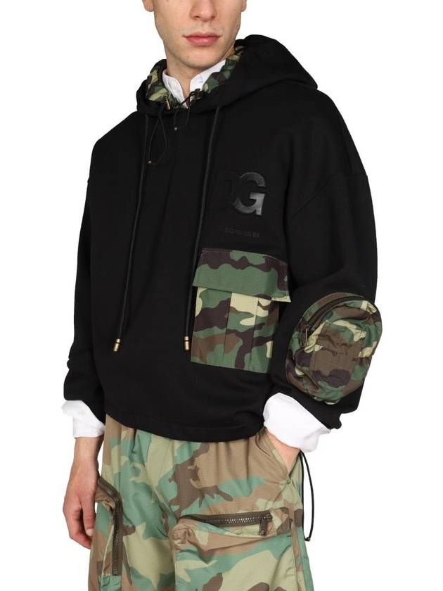 Camouflage Pocket Hood Black - DOLCE&GABBANA - BALAAN 4