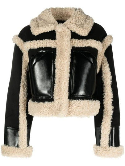 Edith faux fur trim jacket black - STAND STUDIO - BALAAN 2