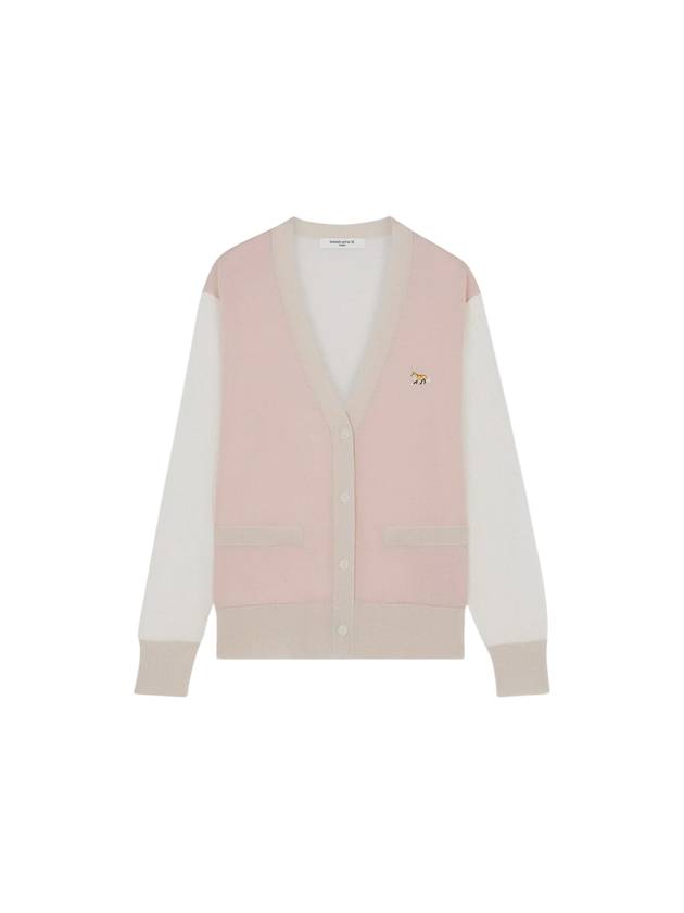 Baby Fox Patch Color Block Cardigan Pink - MAISON KITSUNE - BALAAN 2