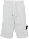 Compass Badge Cotton Track Shorts Light Blue - STONE ISLAND - BALAAN 1