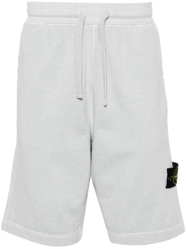 Compass Badge Cotton Track Shorts Light Blue - STONE ISLAND - BALAAN 1