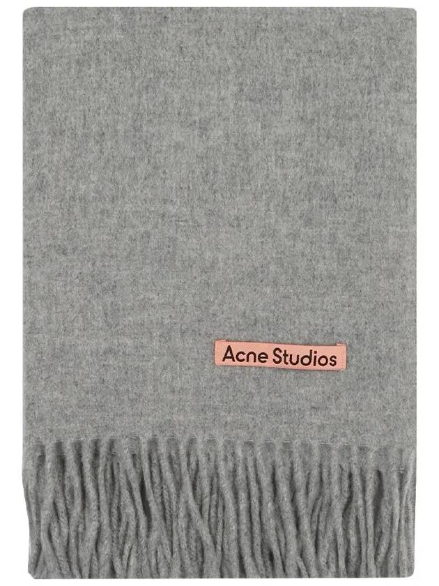 Wool Fringe Scarf Light Grey Melange - ACNE STUDIOS - BALAAN 2