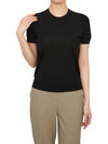 Women's Regal Wool Slim Crew Neck Short Sleeve T-Shirt Black - THEORY - BALAAN 6