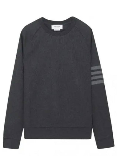 Diagonal Stripe Waffle Raglan Sweatshirt - THOM BROWNE - BALAAN 1