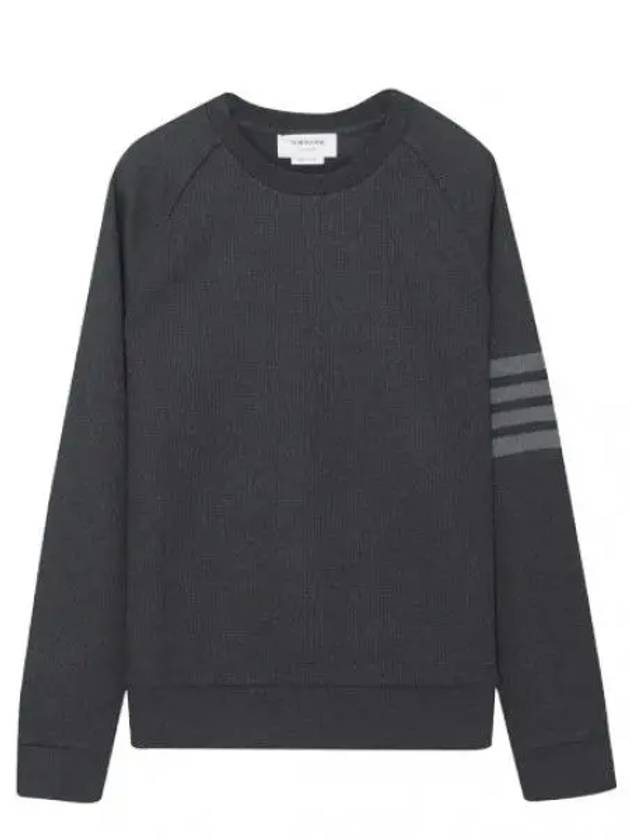 Diagonal Stripe Waffle Raglan Sweatshirt Men - THOM BROWNE - BALAAN 1