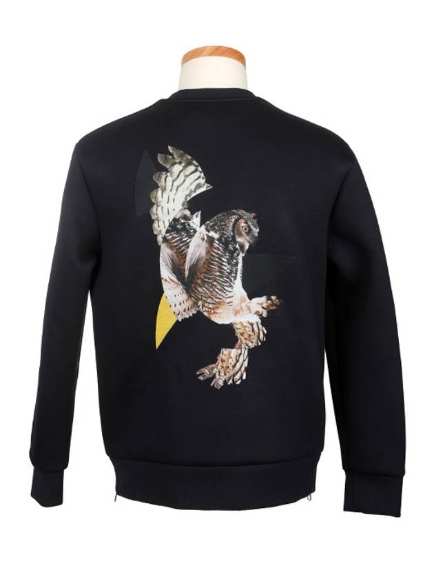 Neoprene Eagle Print Sweatshirt Navy - NEIL BARRETT - BALAAN 4