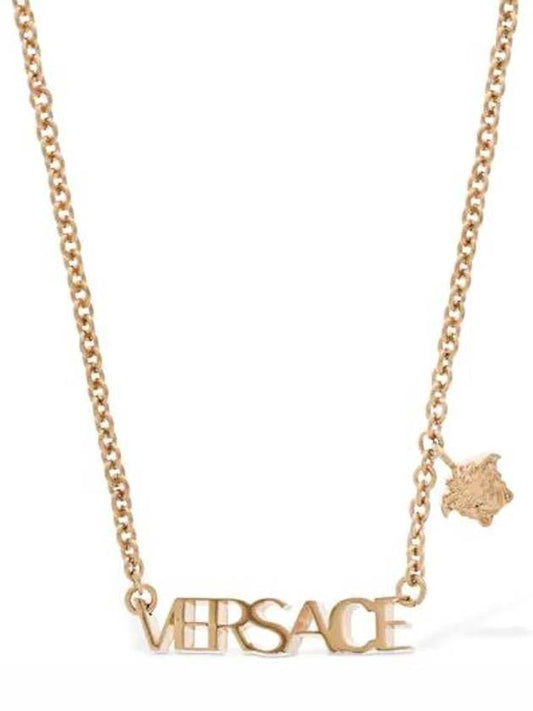 logo lettering MEDUSA charm necklace gold - VERSACE - BALAAN 1