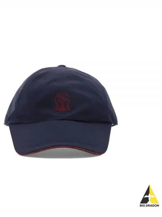 Embroidered Logo Curved Peak Ball Cap Navy - BRUNELLO CUCINELLI - BALAAN 2