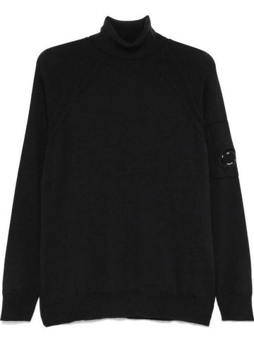 Extra Fine Merino Wool Turtleneck Black - CP COMPANY - BALAAN 1