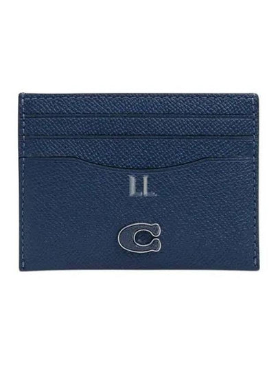 Logo Leather Card Wallet Blue - COACH - BALAAN 2