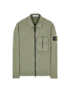 Garment Dyed Stretch Cotton Overshirt Jacket Sage Green - STONE ISLAND - BALAAN 2