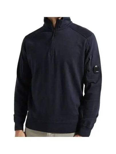 Light Fleece Half Zip-Up Sweatshirt Navy - CP COMPANY - BALAAN 2