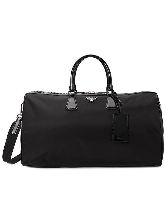 Re-Nylon Brushed Leather Duffel Bag Black - PRADA - BALAAN 2