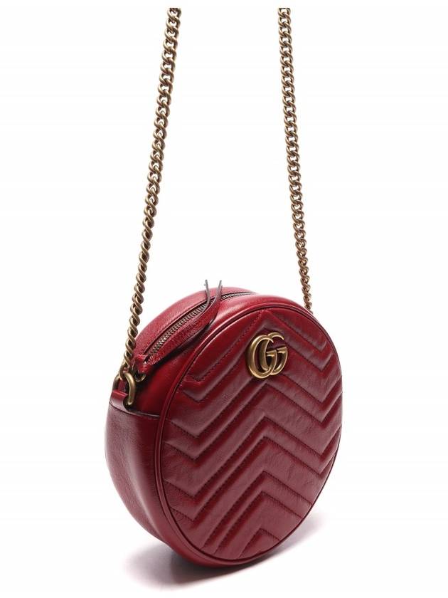 GG Marmont Round Mini Cross Bag Red - GUCCI - BALAAN 4