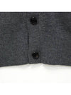 Small Heart Logo Wool Merino Cardigan Grey - AMI - BALAAN 5