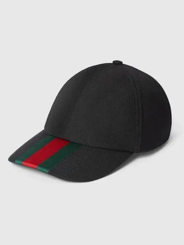 Web Canvas Base Ball Cap Black - GUCCI - BALAAN 1