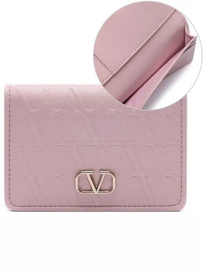 V Logo Card Wallet Pink - VALENTINO - BALAAN 2