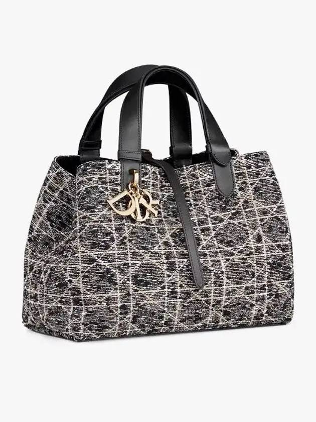 Toujours Cannage Motif Tweed Medium Tote Bag Black - DIOR - BALAAN 3