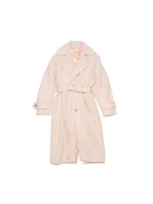 Acne Studios Single breasted boucl coat A90562 POWDER PINK - ACNE STUDIOS - BALAAN 1