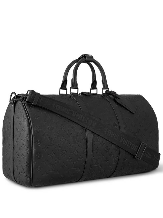 Keepall Bandouliere 50 Duffel Bag Black - LOUIS VUITTON - BALAAN 4