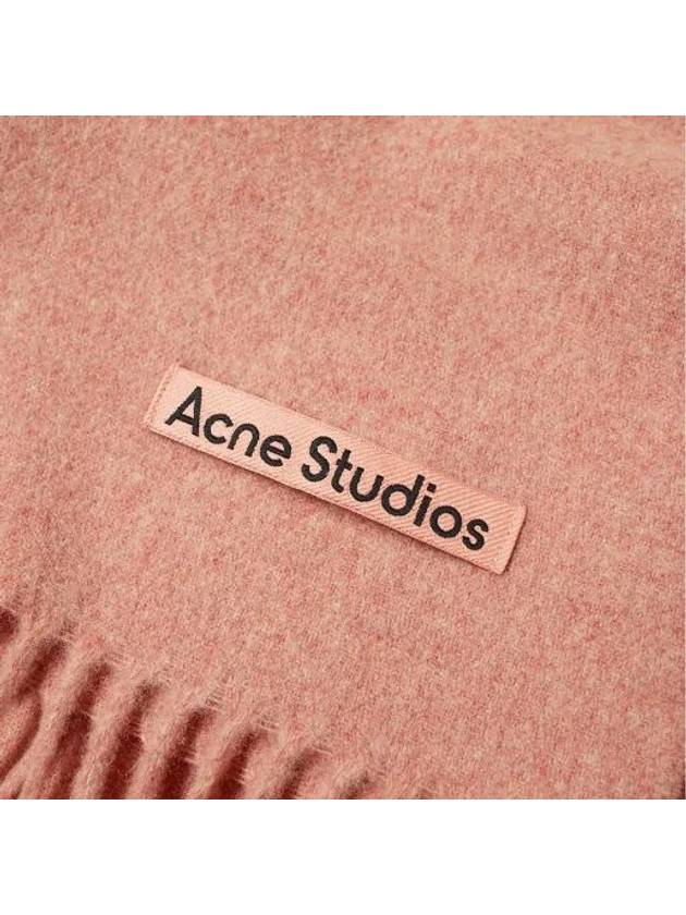 Logo Wool Fringe Scarf Rose Melange - ACNE STUDIOS - BALAAN 4