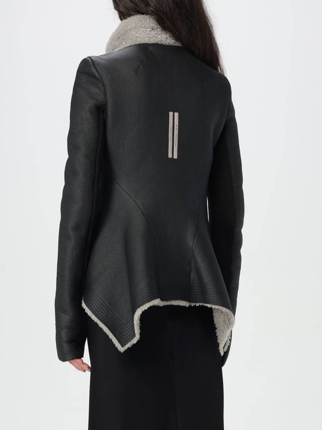 Nascar Shearling Leather Biker Jacket Black - RICK OWENS - BALAAN 4