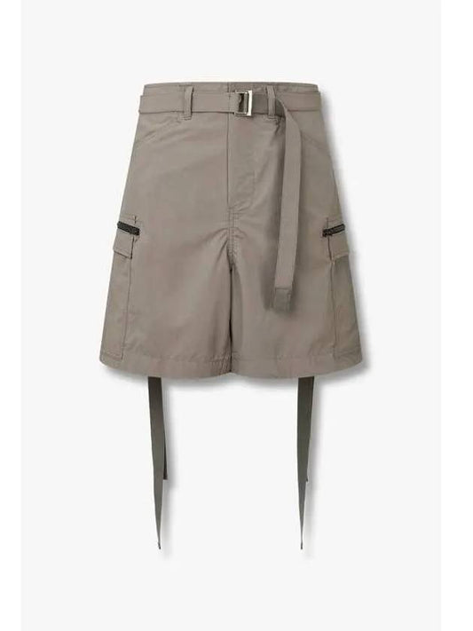 Men s Belted Taffeta Cargo Shorts Dark Brown - SACAI - BALAAN 1