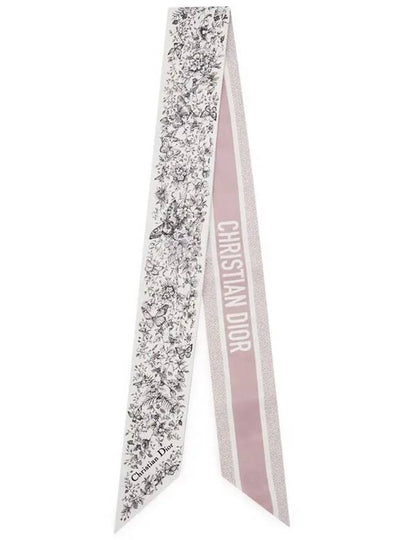 Butterfly Around The World Mitzah Scarf Silk Twill White Pastel Pink - DIOR - BALAAN 2