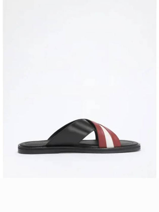 JABIL logo striped slippers black - BALLY - BALAAN 2