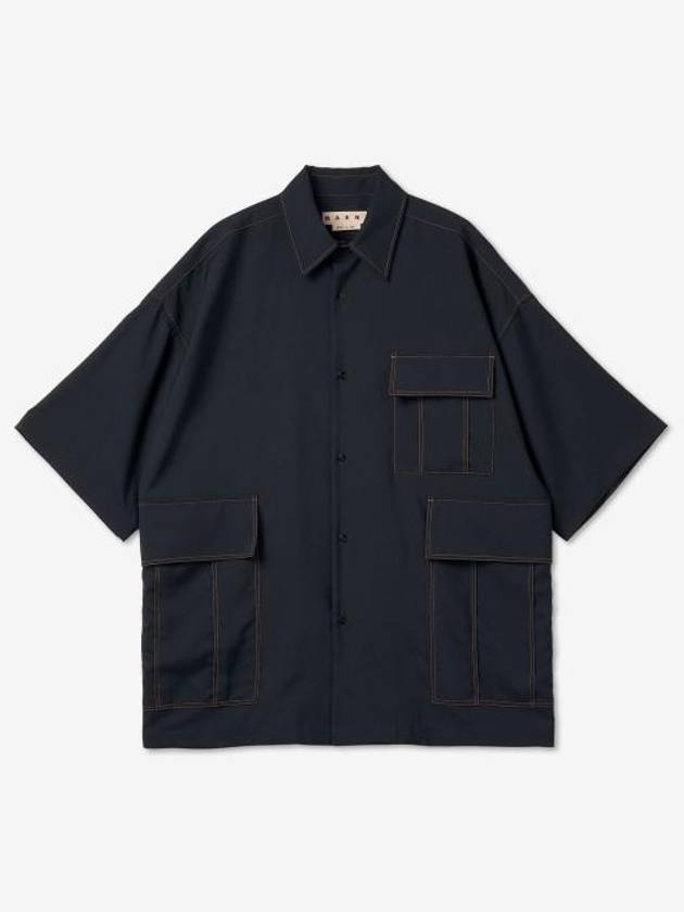 Tropical Wool Long Sleeve Shirt Blue - MARNI - BALAAN 2