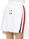side three-color striped dropback mini pleated skirt white - THOM BROWNE - BALAAN.