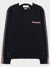 Men's Stripe Wool Knit Top Navy - THOM BROWNE - BALAAN 4