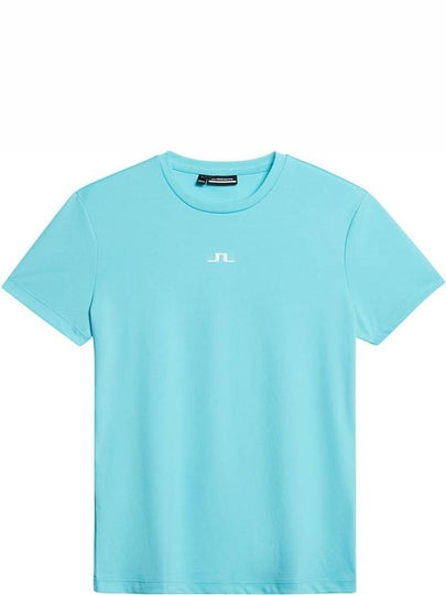 Ada Logo Short Sleeve T-Shirt Blue Curacao - J.LINDEBERG - BALAAN 2