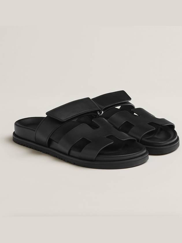 Chypre Calfskin Sandals Black - HERMES - BALAAN 2