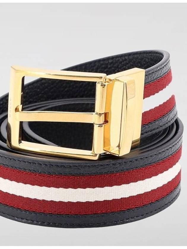 Shiffie Leather Belt Red Black - BALLY - BALAAN 2