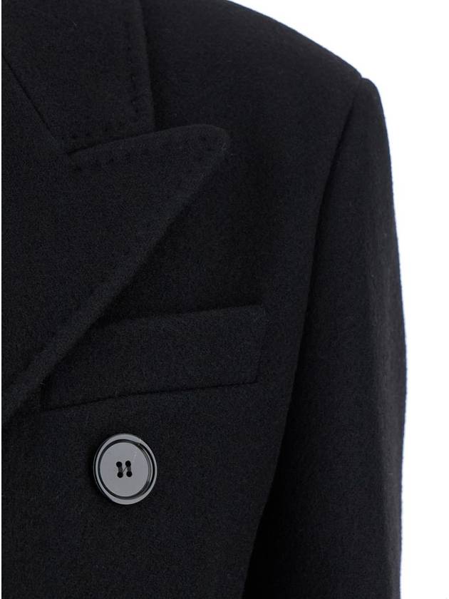 Classic Fit Wool Double Coat Black - AMI - BALAAN 4