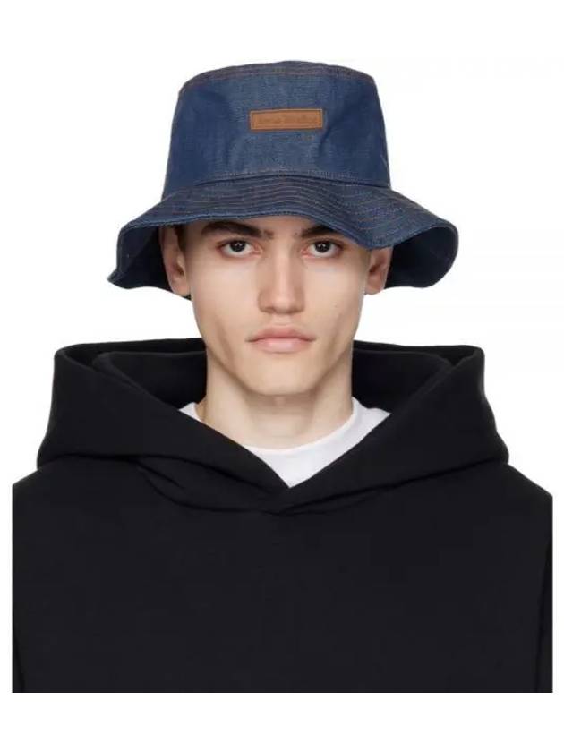 Logo Patch Denim Bucket Hat Indigo Blue - ACNE STUDIOS - BALAAN 2