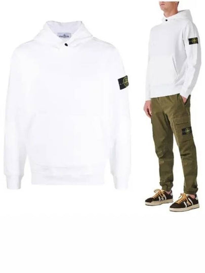 Compass Logo Patch Hoodie White - STONE ISLAND - BALAAN 2