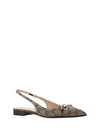 Horsebit Slingback Ballet Flat Beige Ebony - GUCCI - BALAAN 3