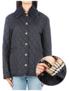 Corduroy Collar Quilted Jacket Dark Blue - BURBERRY - BALAAN 2