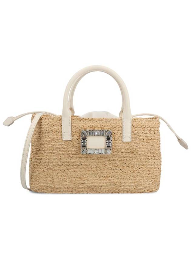 Women's VIVSKATE Straw Small Tote Bag Beige - ROGER VIVIER - BALAAN 2